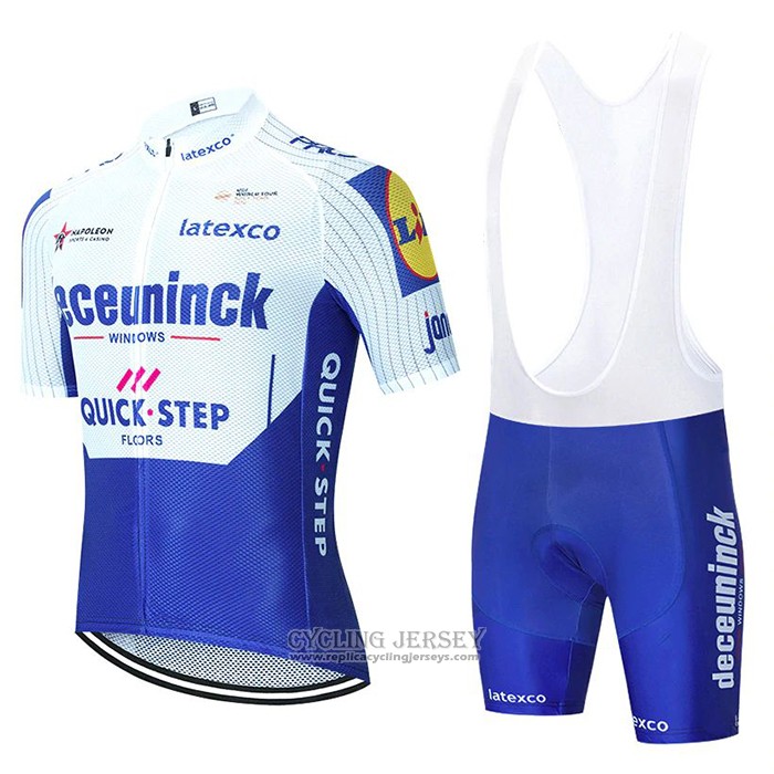 2020 Cycling Jersey Deceuninck Quick Step White Azul Short Sleeve And Bib Short(1)